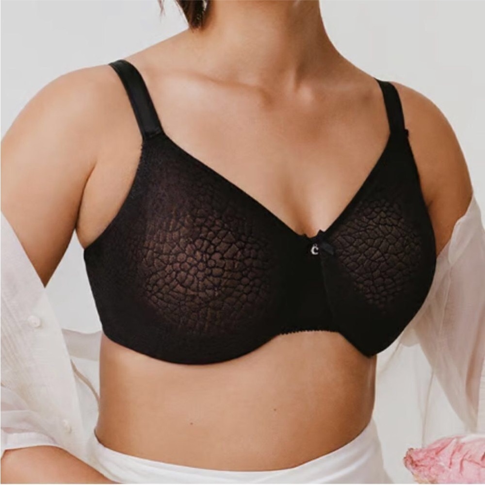 Chantelle Magnifique Molded Minimizer Underwire Bra Black 34 DDDD